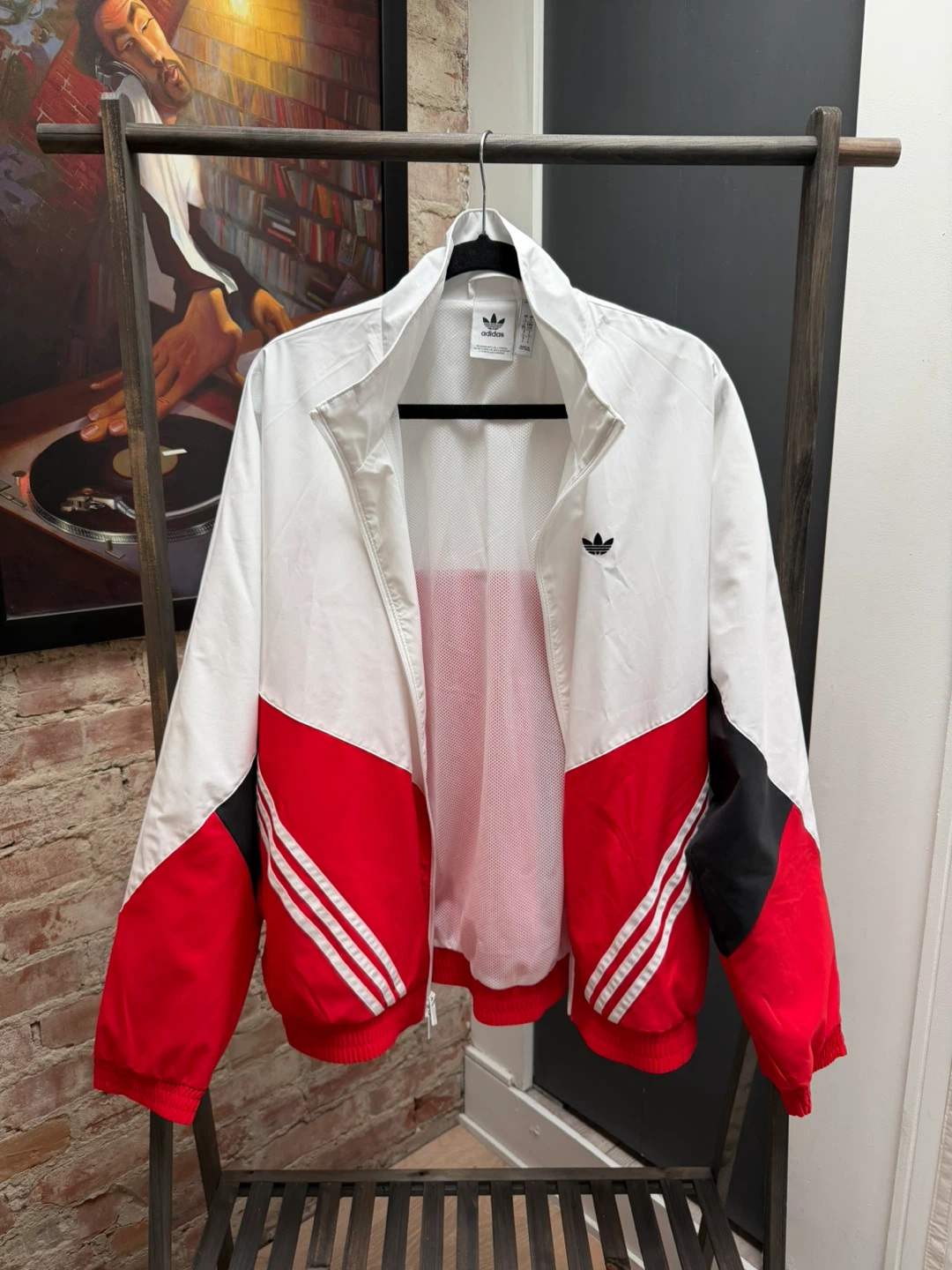 Adidas Track Jacket White Red Black