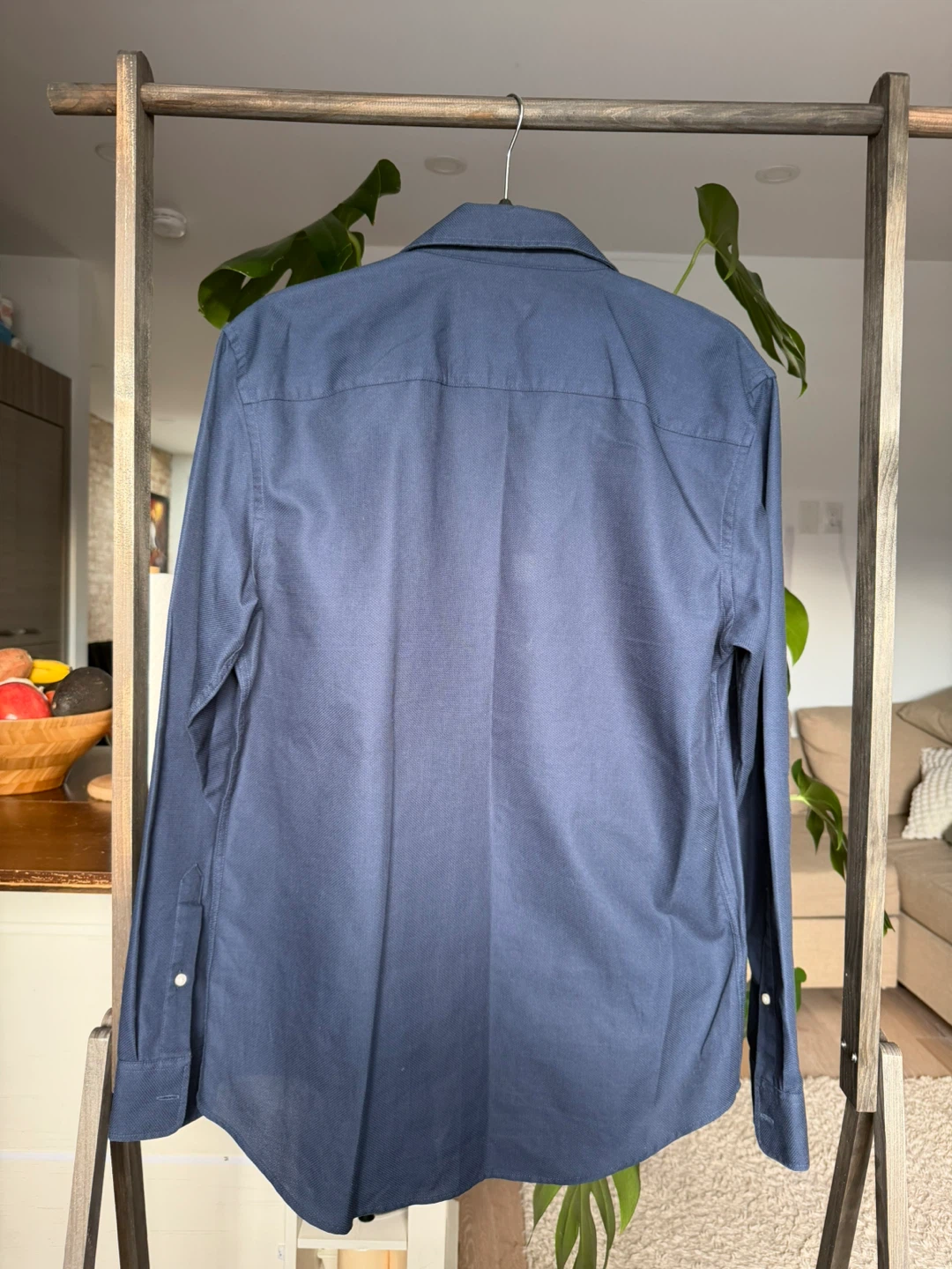 Zara Men's Slim Fit Shirt - Navy Blue L - photo 2
