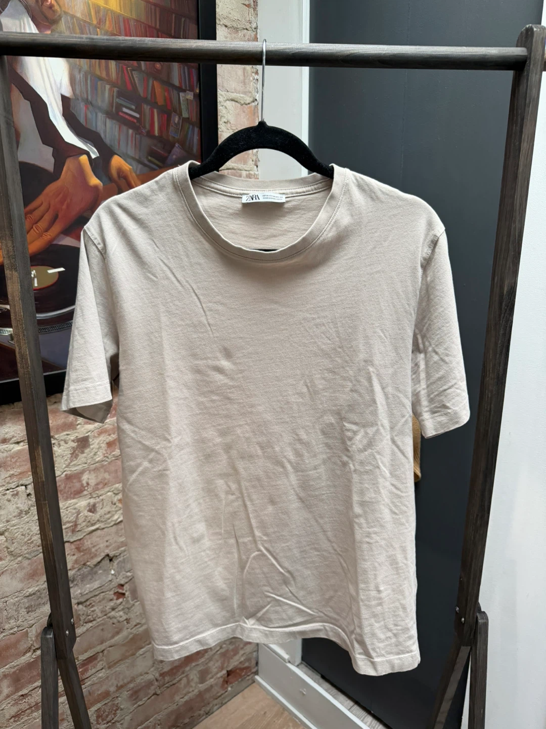 Zara T-Shirt - Beige - Size Medium