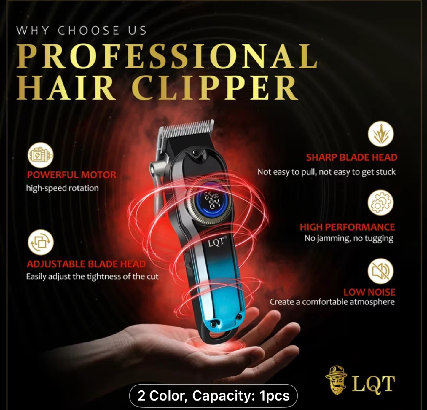 LQT professional Men's hair clipper, featuring gradient - photo 4