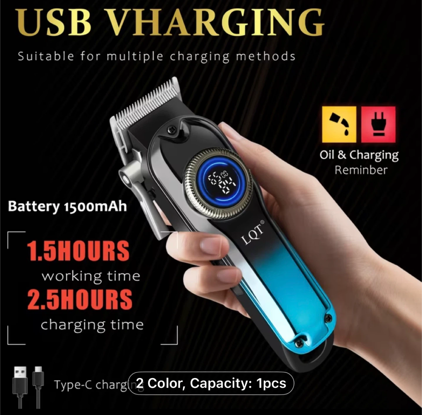 LQT professional Men's hair clipper, featuring gradient - photo 5