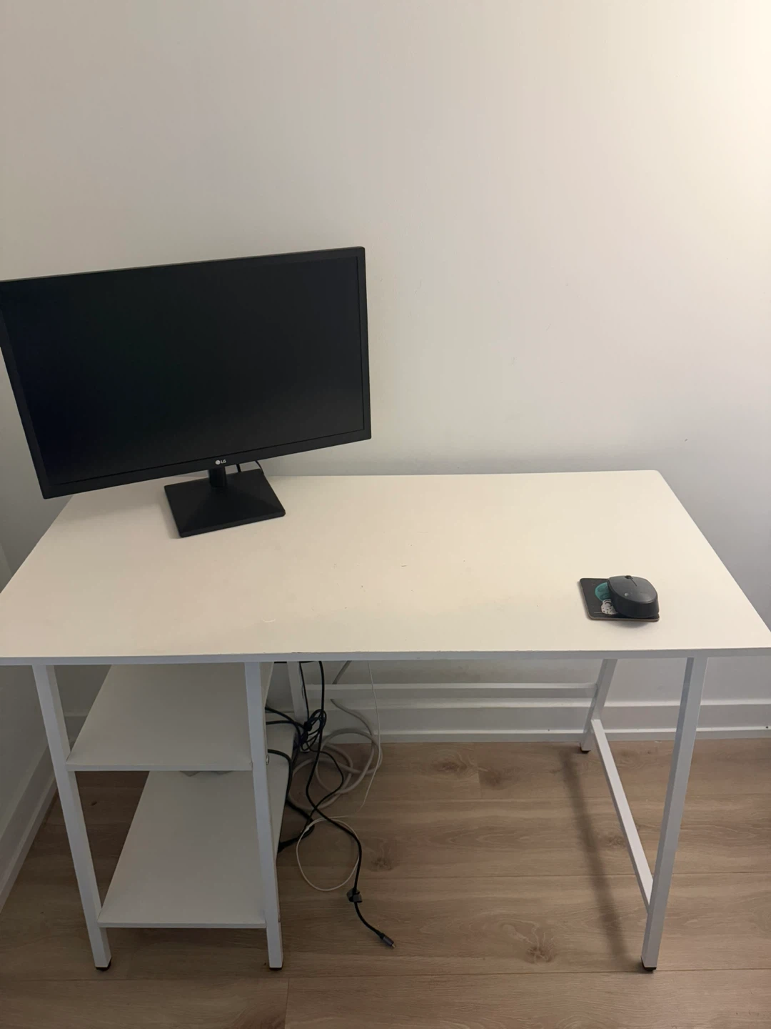White Computer Desk with Shelves