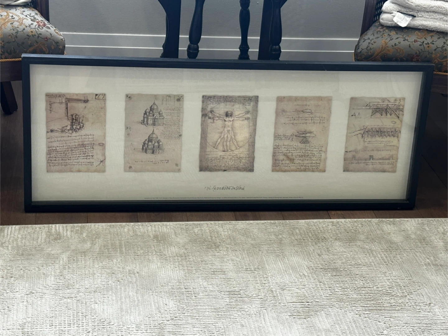 Vintage IKEA Olunda Leonardo da Vinci Illustrations Print