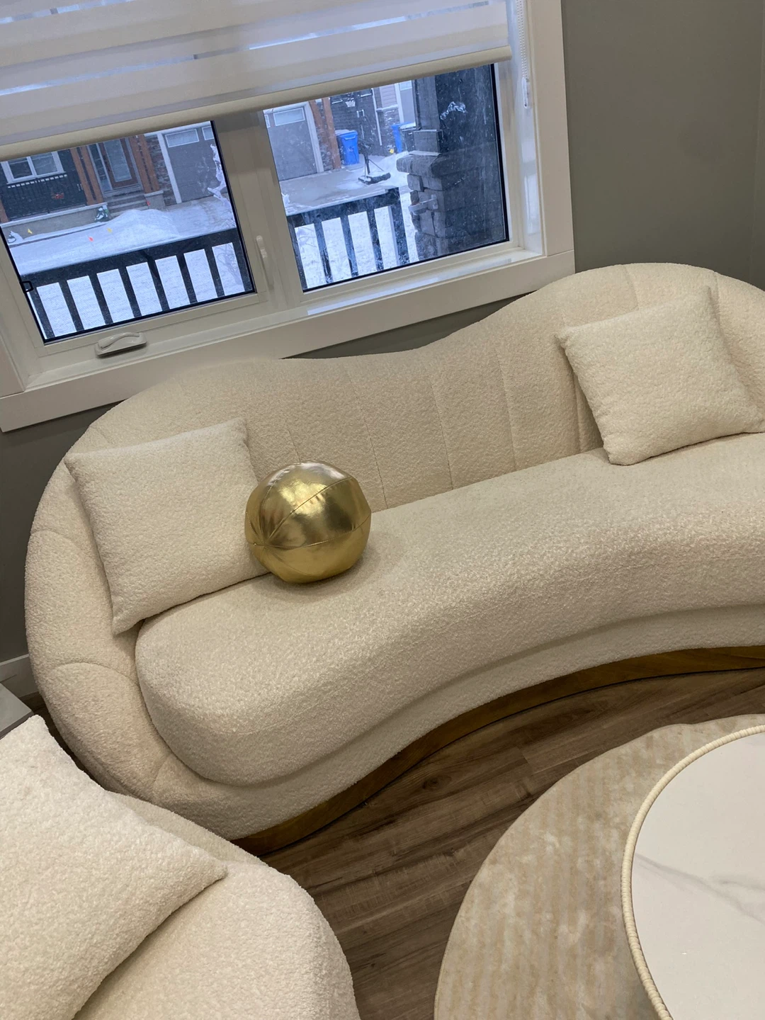 White Boucle Sofa - photo 4