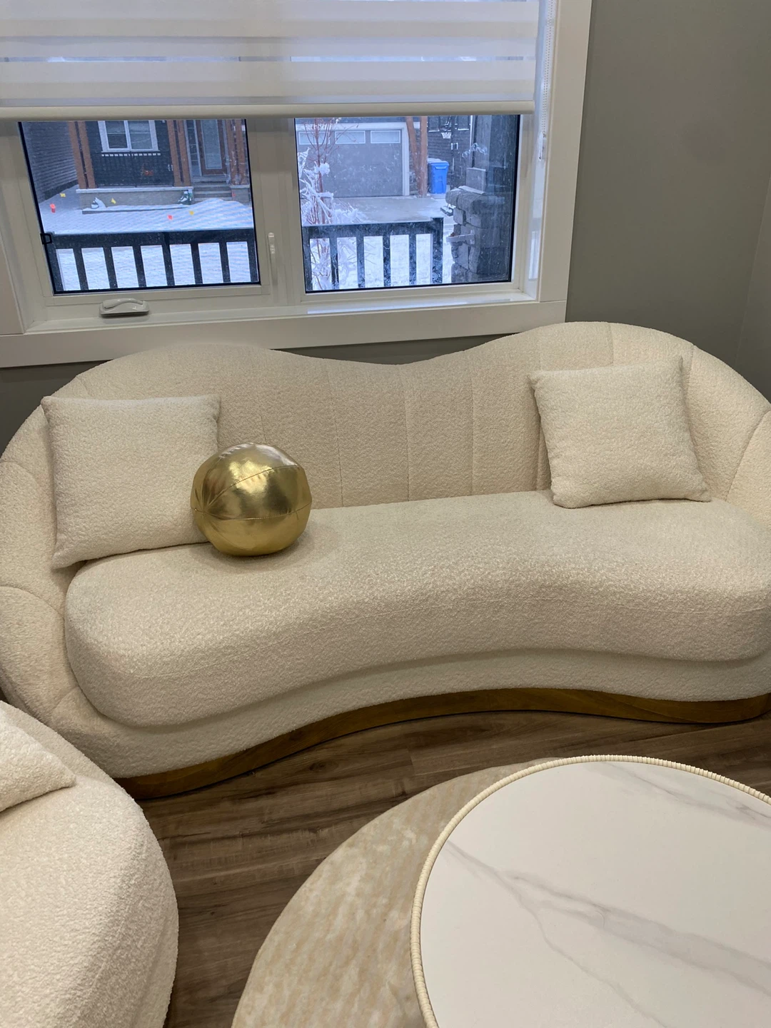 White Boucle Sofa - photo 2