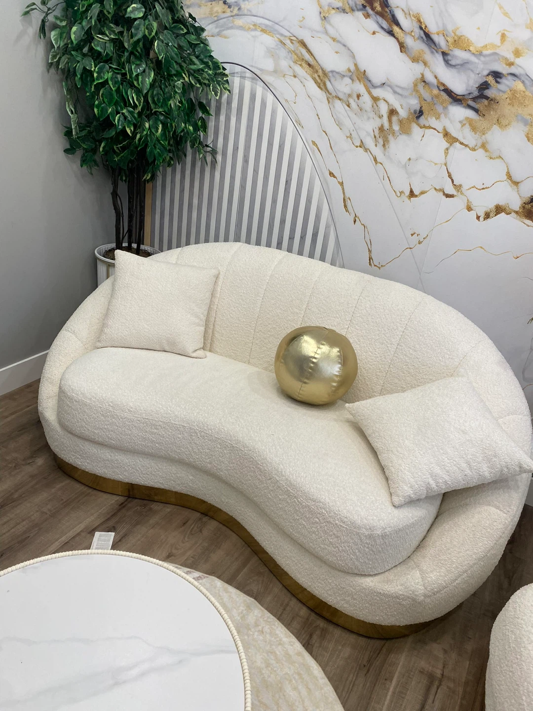 White Boucle Sofa - photo 3