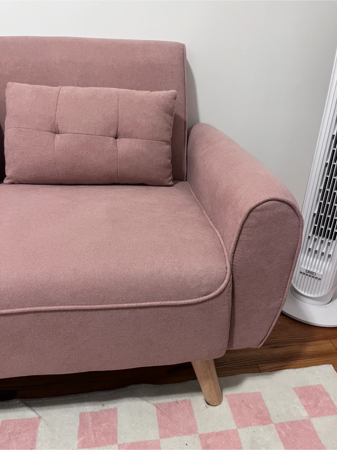 Pink Loveseat Sofa(47”) with 2 Pillows - photo 2