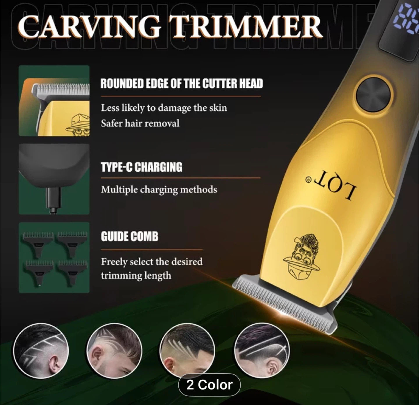 LQT 2pcs Men's Professional Electric Hair Clipper - photo 4