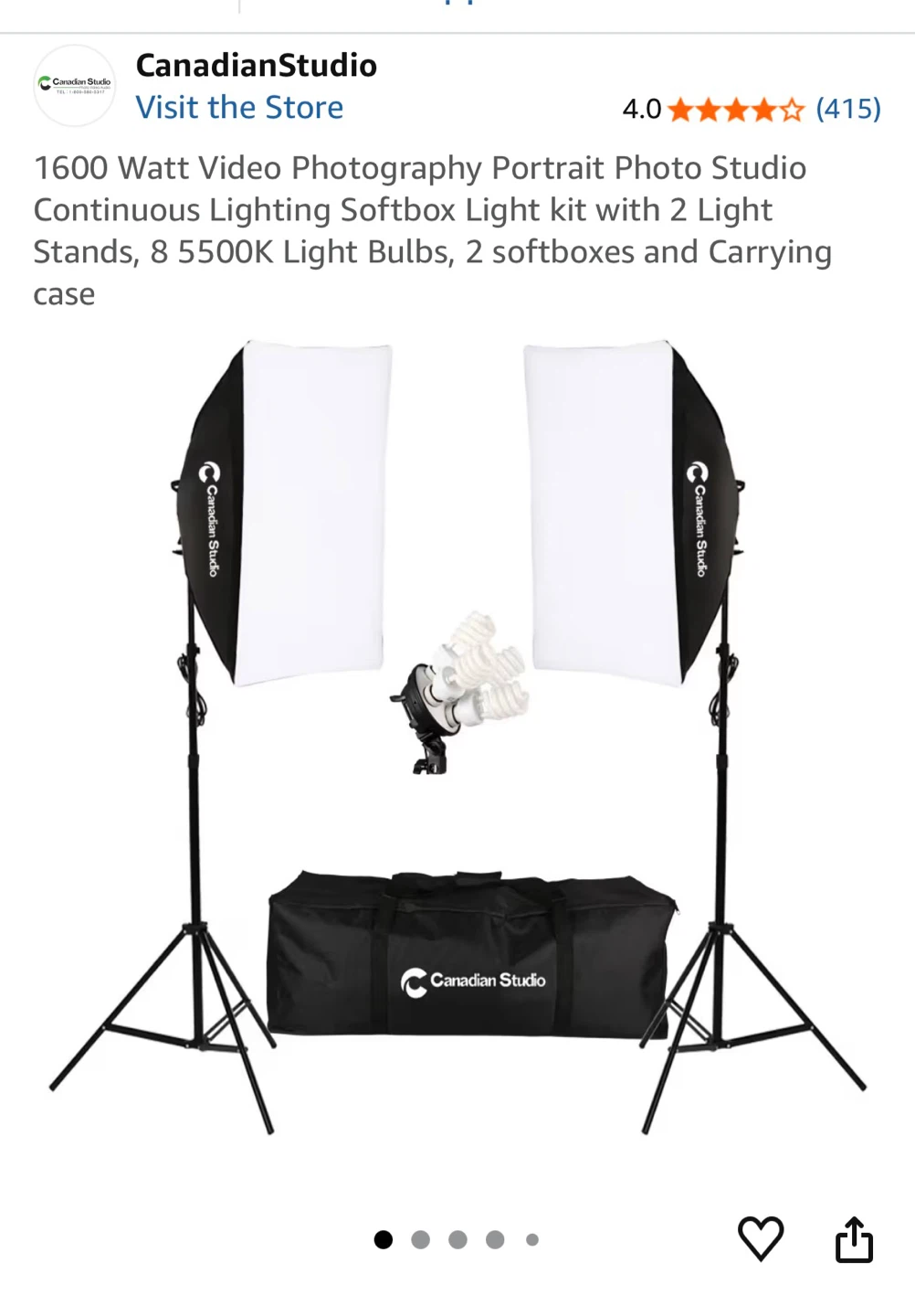 Canadian Studio 1600 Watt Softbox Light Kit