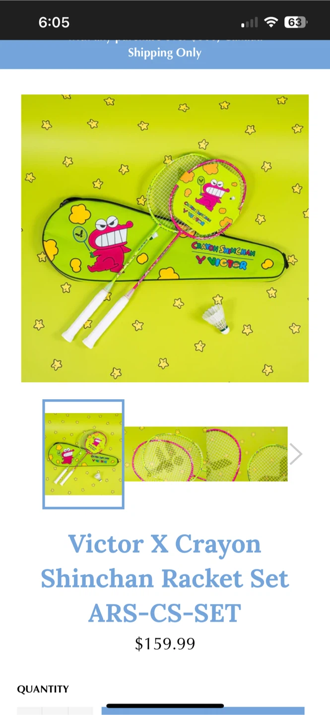 (Retail $181)Victor X Crayon Shinchan Racket Set - photo 4