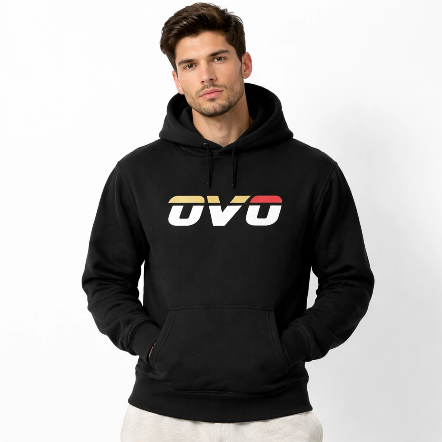 OVO Men’s Hoodie L Black Flag Logo Made in Canada 100% Cotton