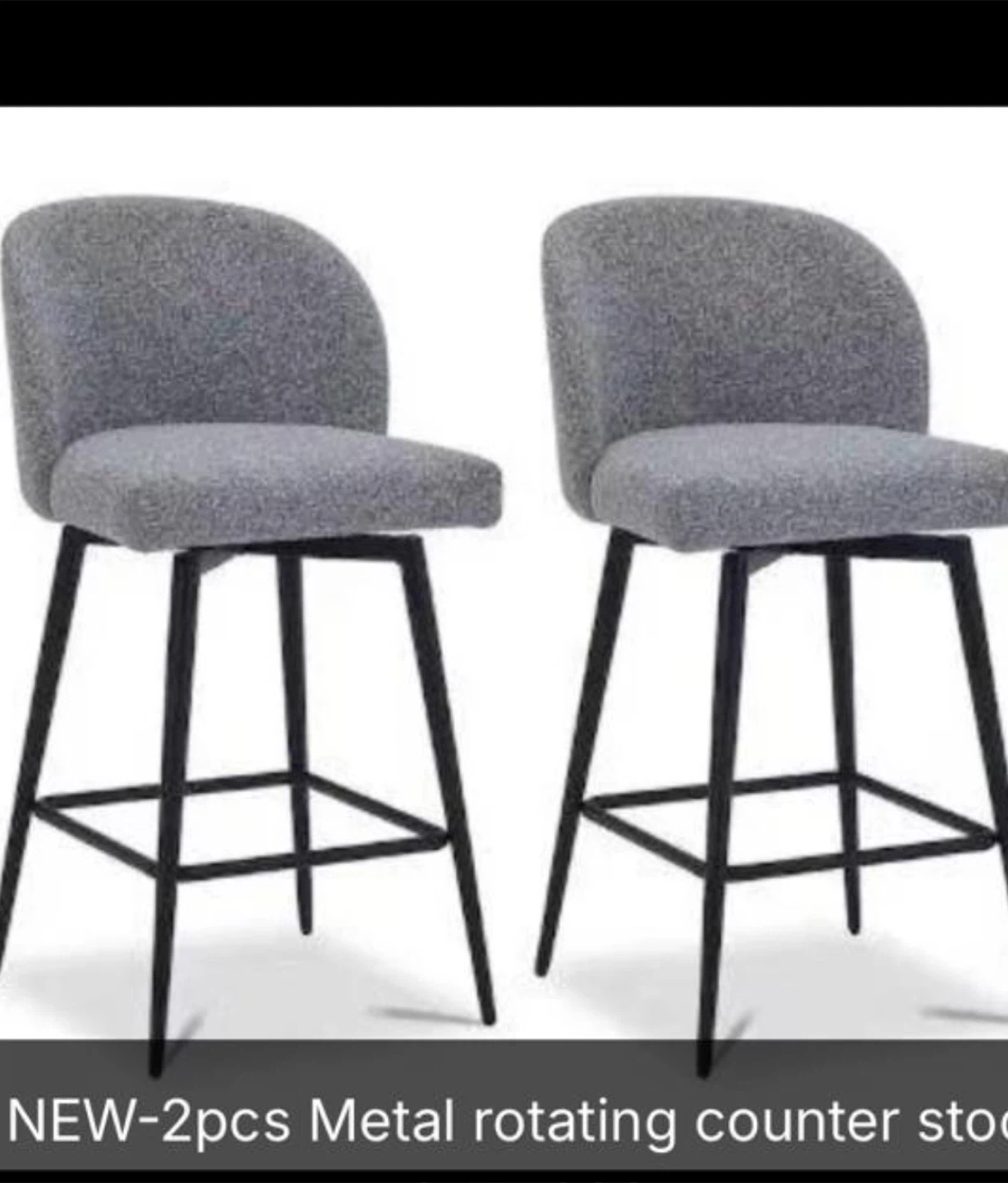 Grey Bar Stool with Black Legs - photo 5