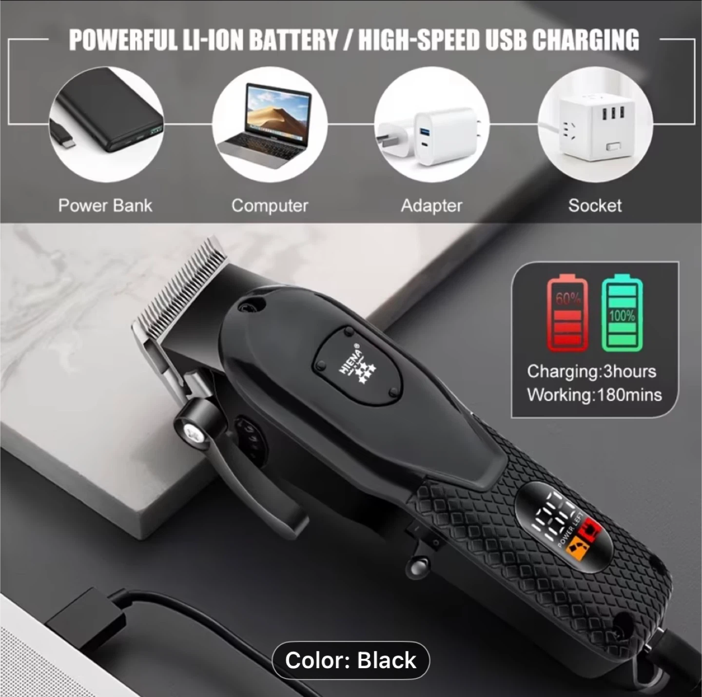 Haiina Electric Hair Clipper for Men, Beard Trimmer - photo 2