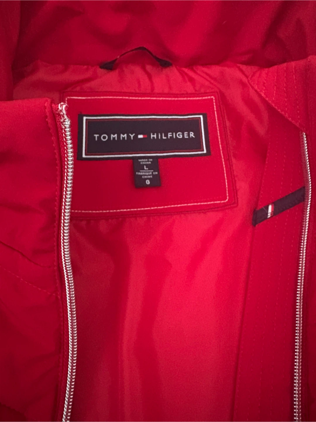 Tommy Hilfiger Red Hooded Puffer Jacket - Size G - photo 4