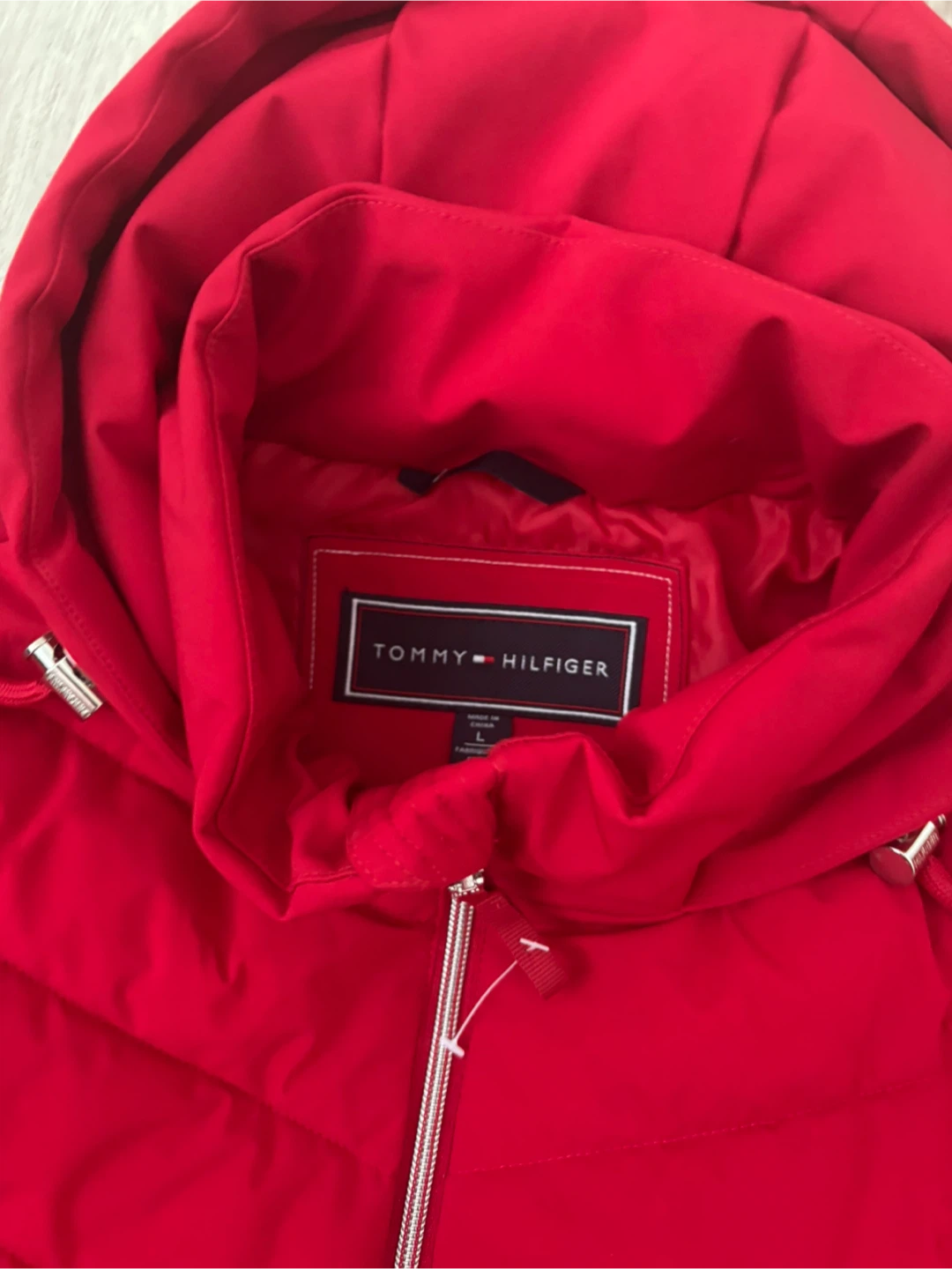 Tommy Hilfiger Red Hooded Puffer Jacket - Size G - photo 2