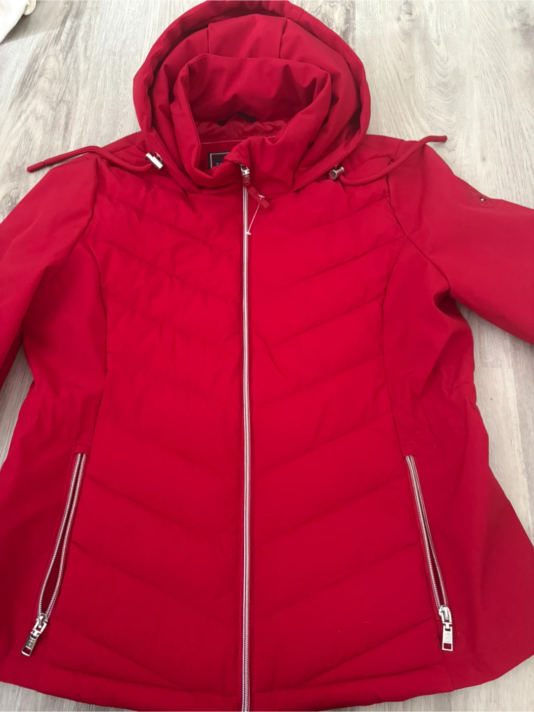 Tommy Hilfiger Red Hooded Puffer Jacket - Size G - photo 3