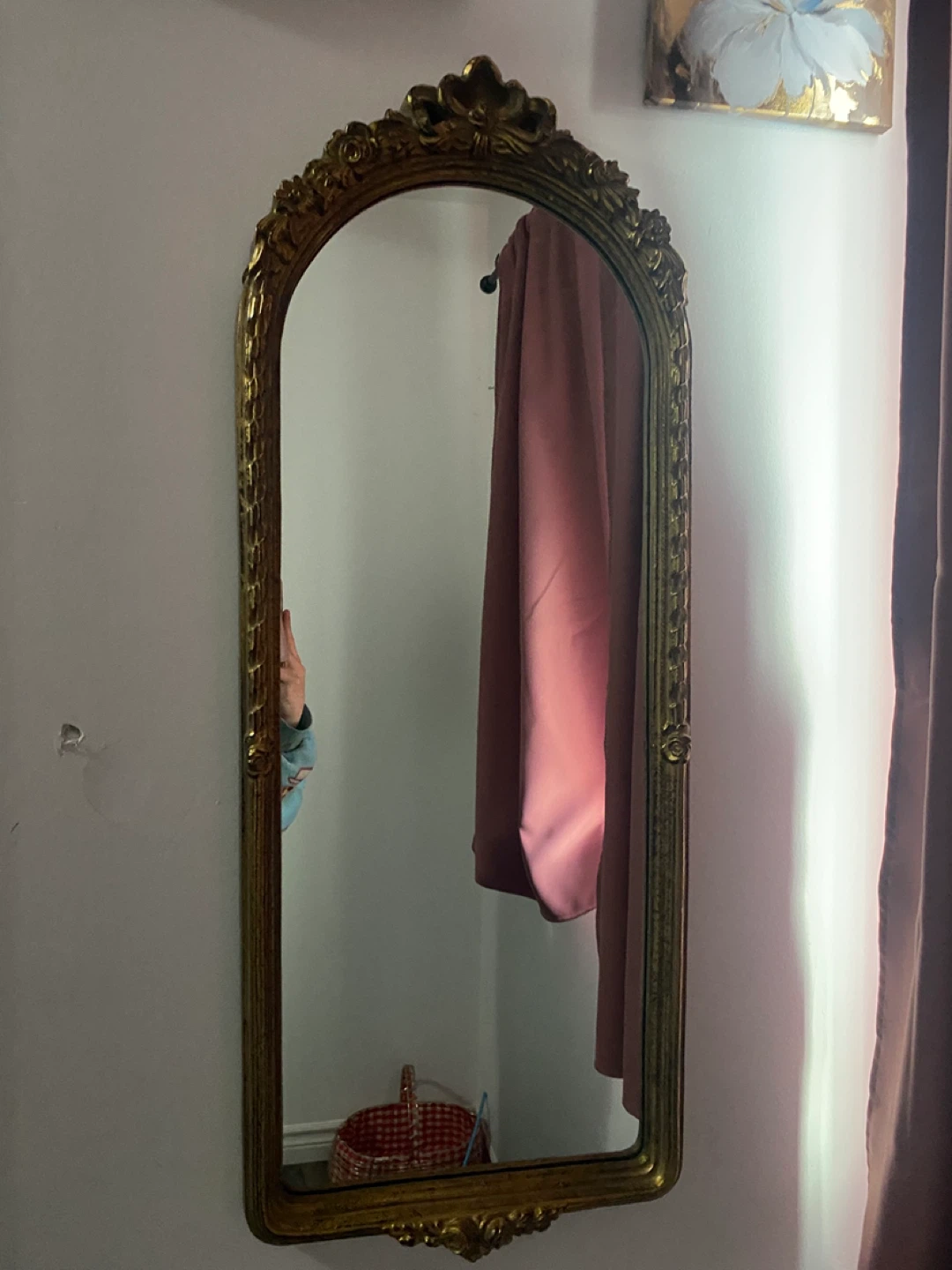 Vintage Ornate Gold Arch Mirror