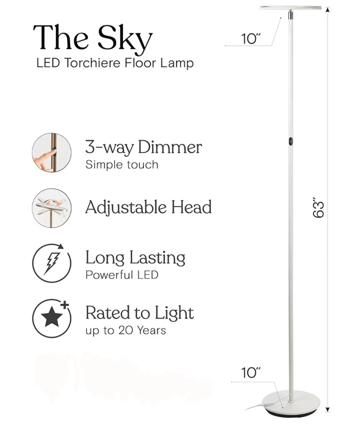 Brightech LED White Floor Lamp 🧡 - photo 2