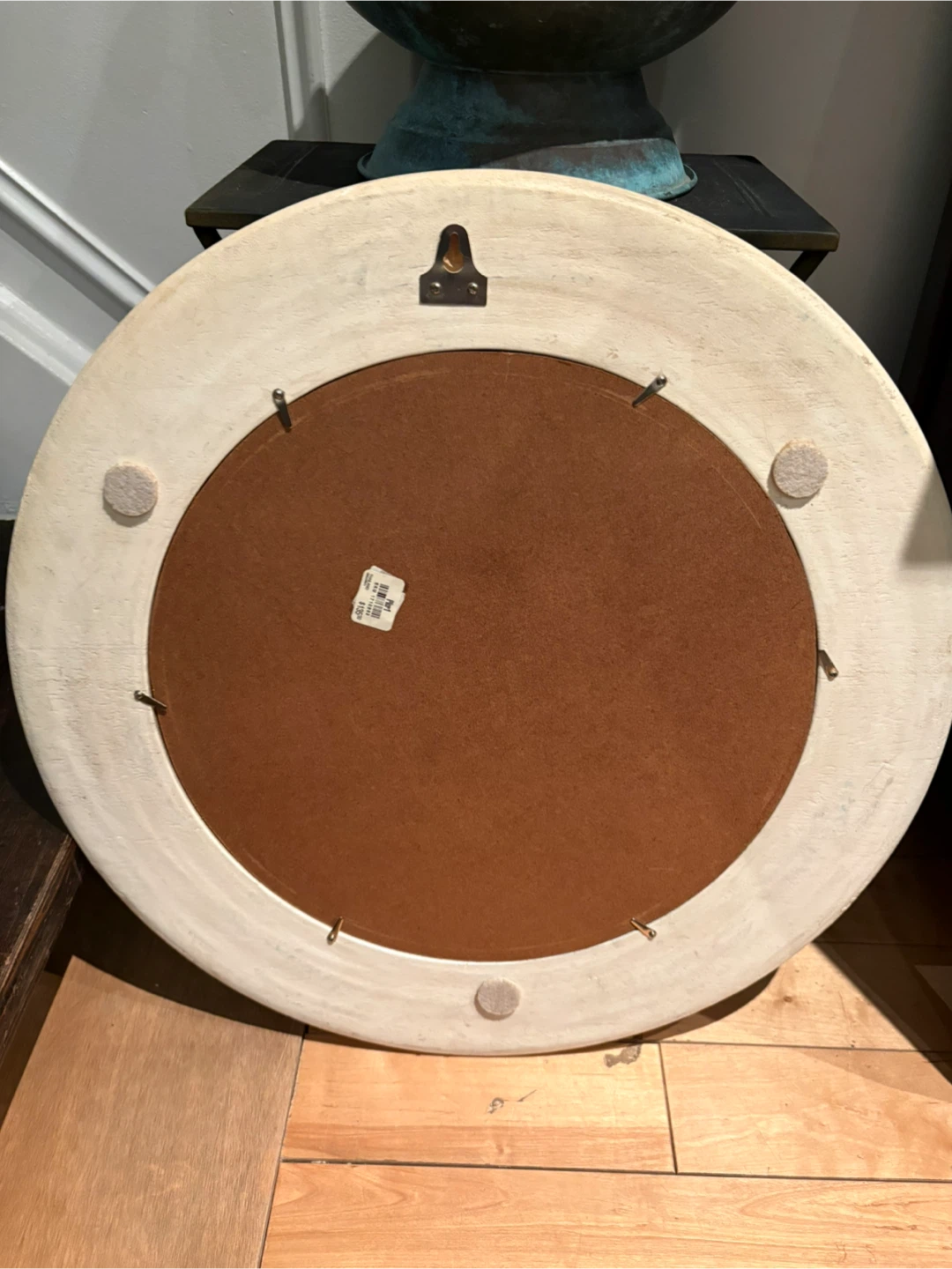 Pier 1 Cream Distressed Round Wall Mirror - photo 4