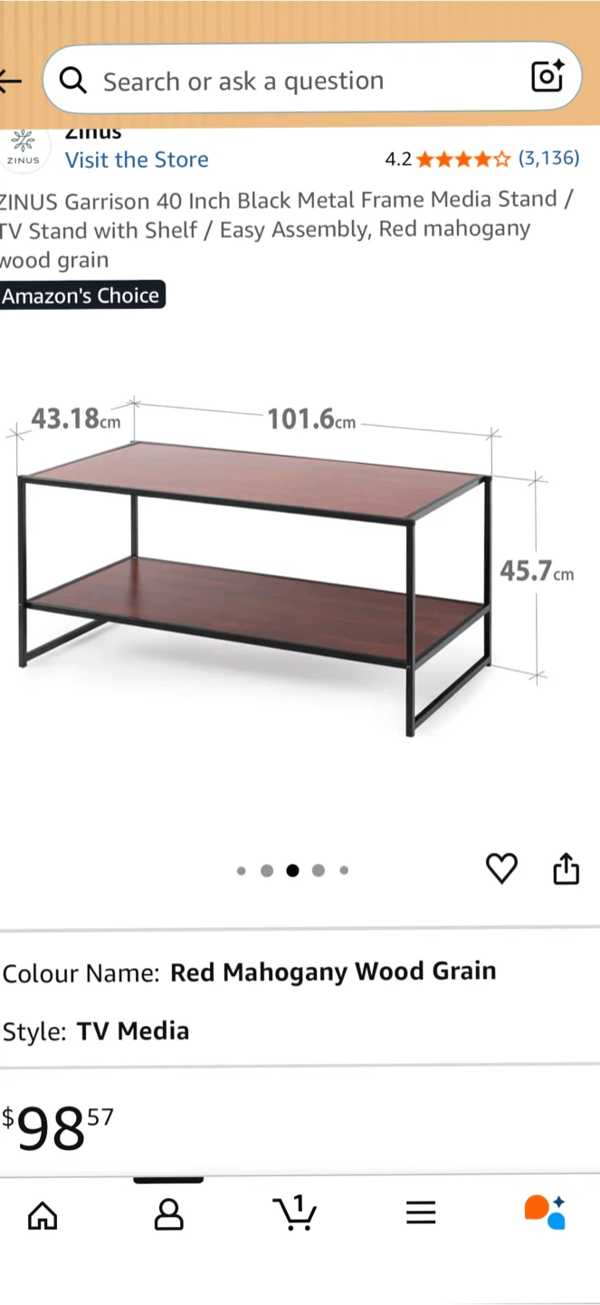ZINUS Garrison 40 Inch Media Stand / Tv table - photo 3
