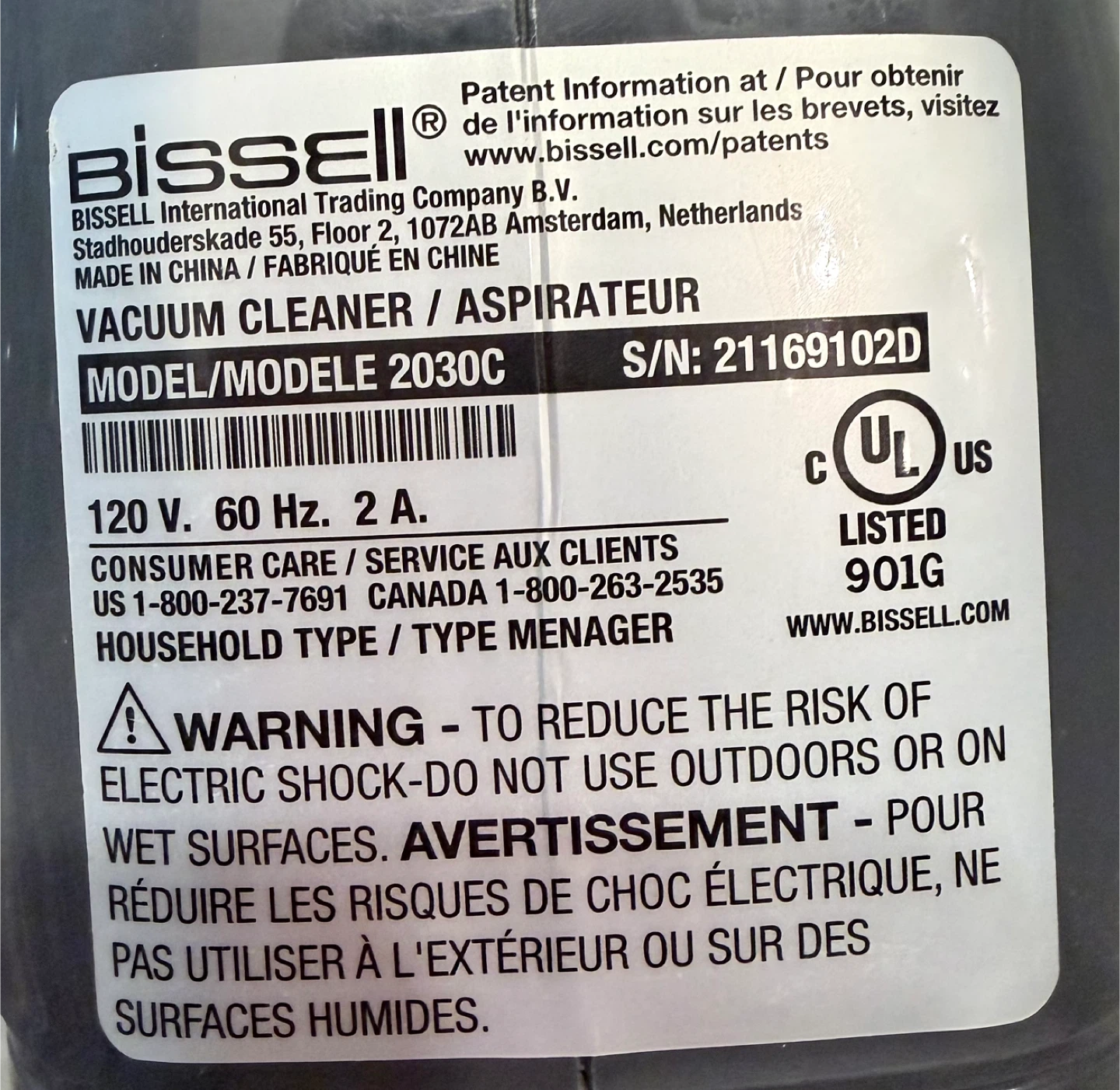 Bissell Vacuum Cleaner 2030C – $15 – Works Great - photo 2