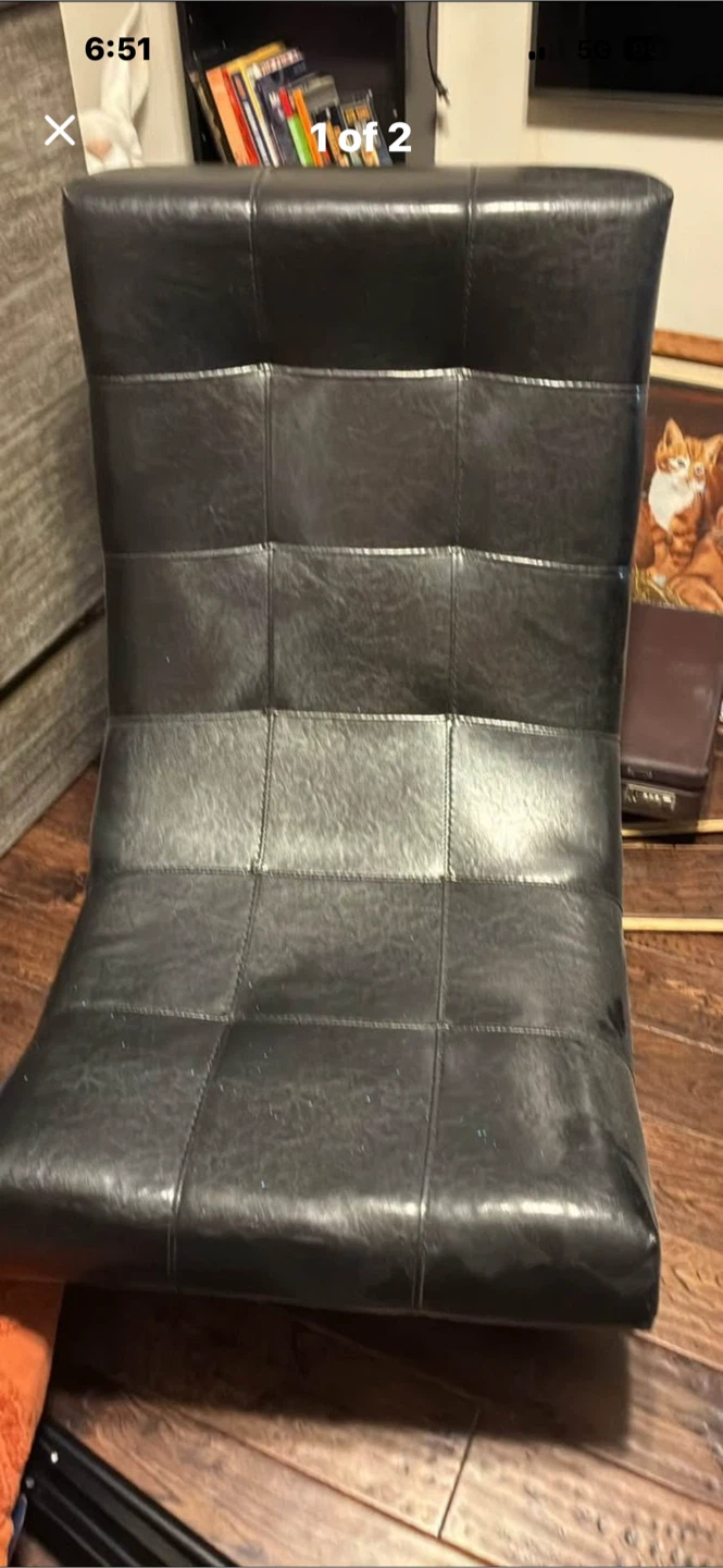 Black Faux Leather Accent Chair