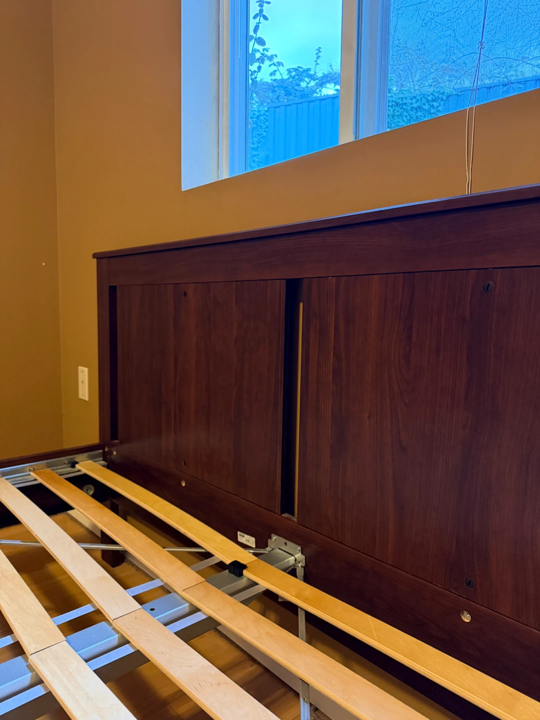 Dark Wood Queen Bed Frame with Slatted Base - photo 4