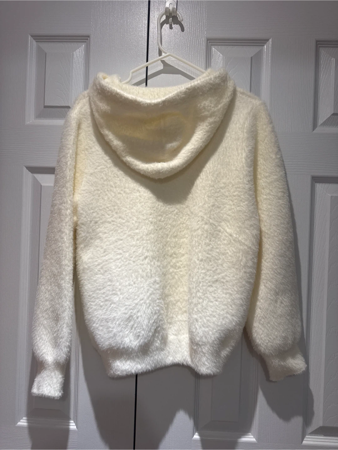 Cream Fuzzy Zip-Up Hoodie - photo 2