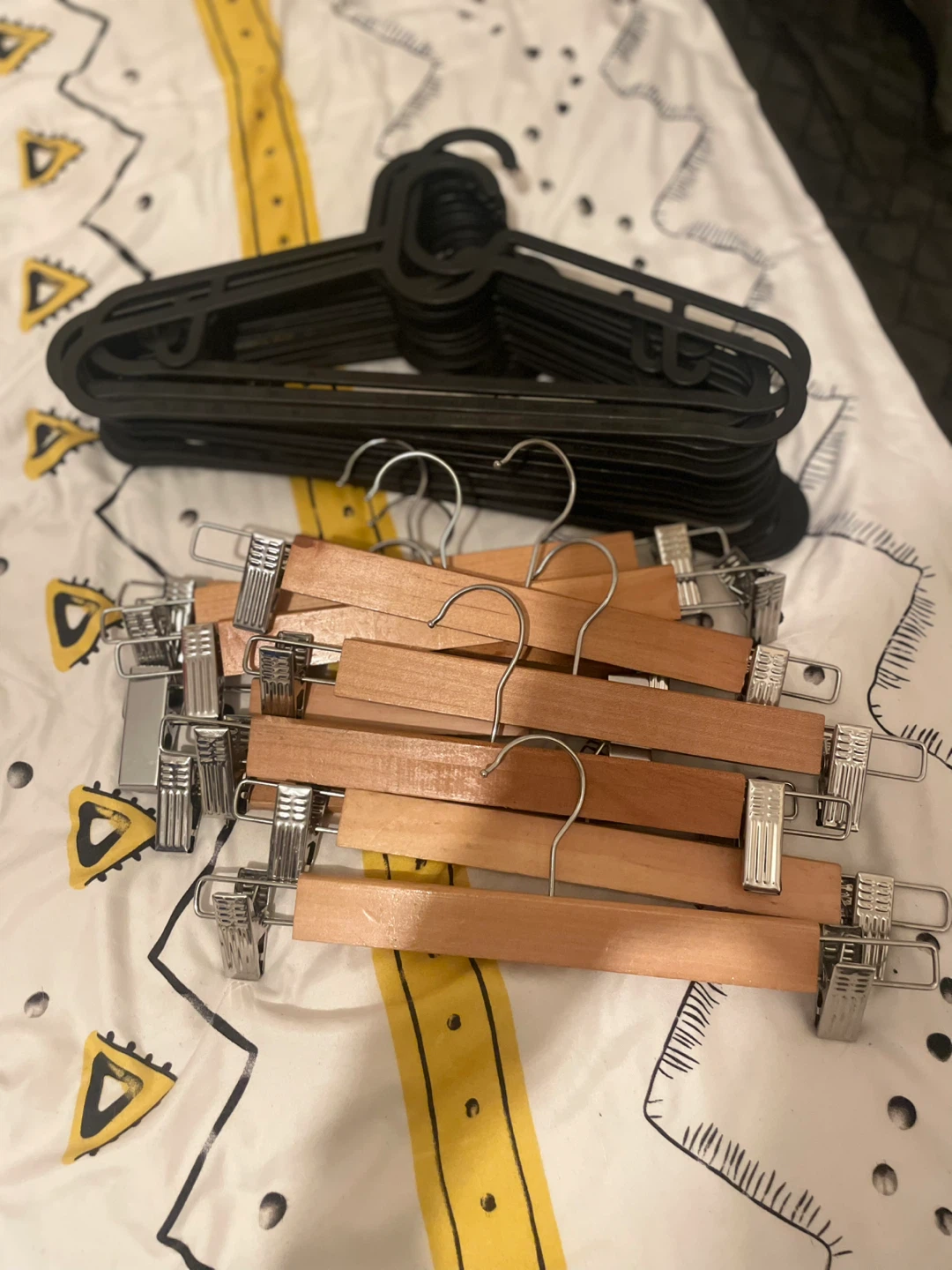 Lot of 10 Wood and  20 Plastic Hangers