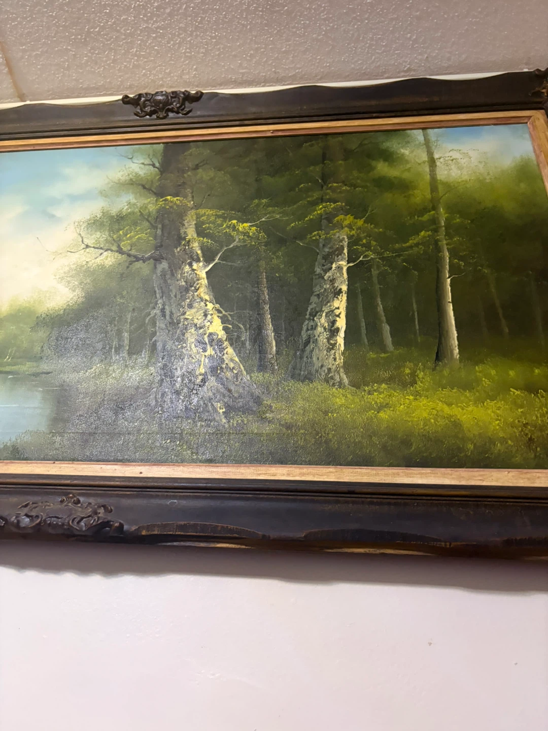 Vintage Landscape Painting of a Forest and River - photo 4