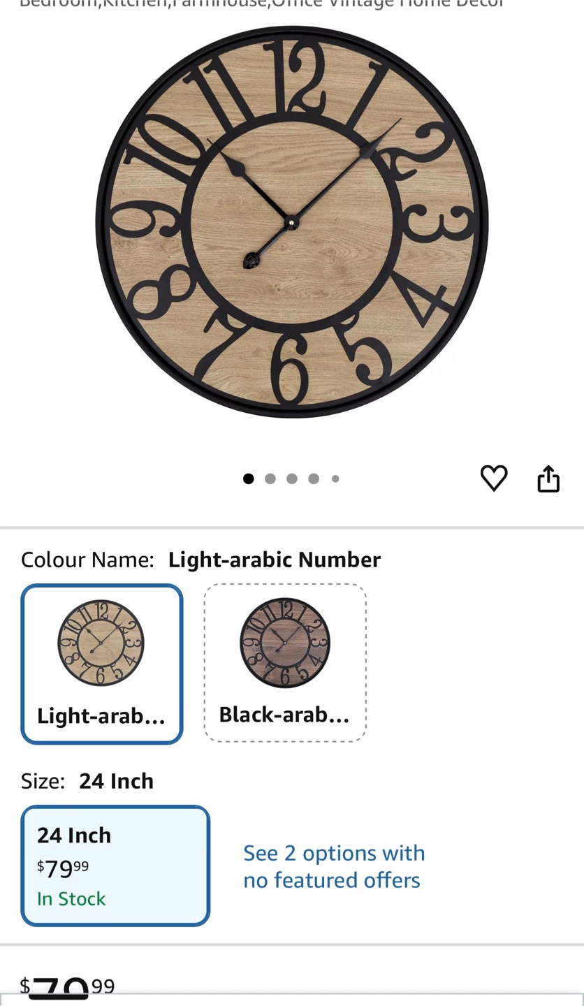 LEIKE 24 Inch Wall Clock - photo 3
