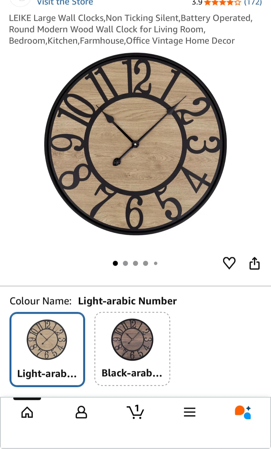 LEIKE 24 Inch Wall Clock - photo 2