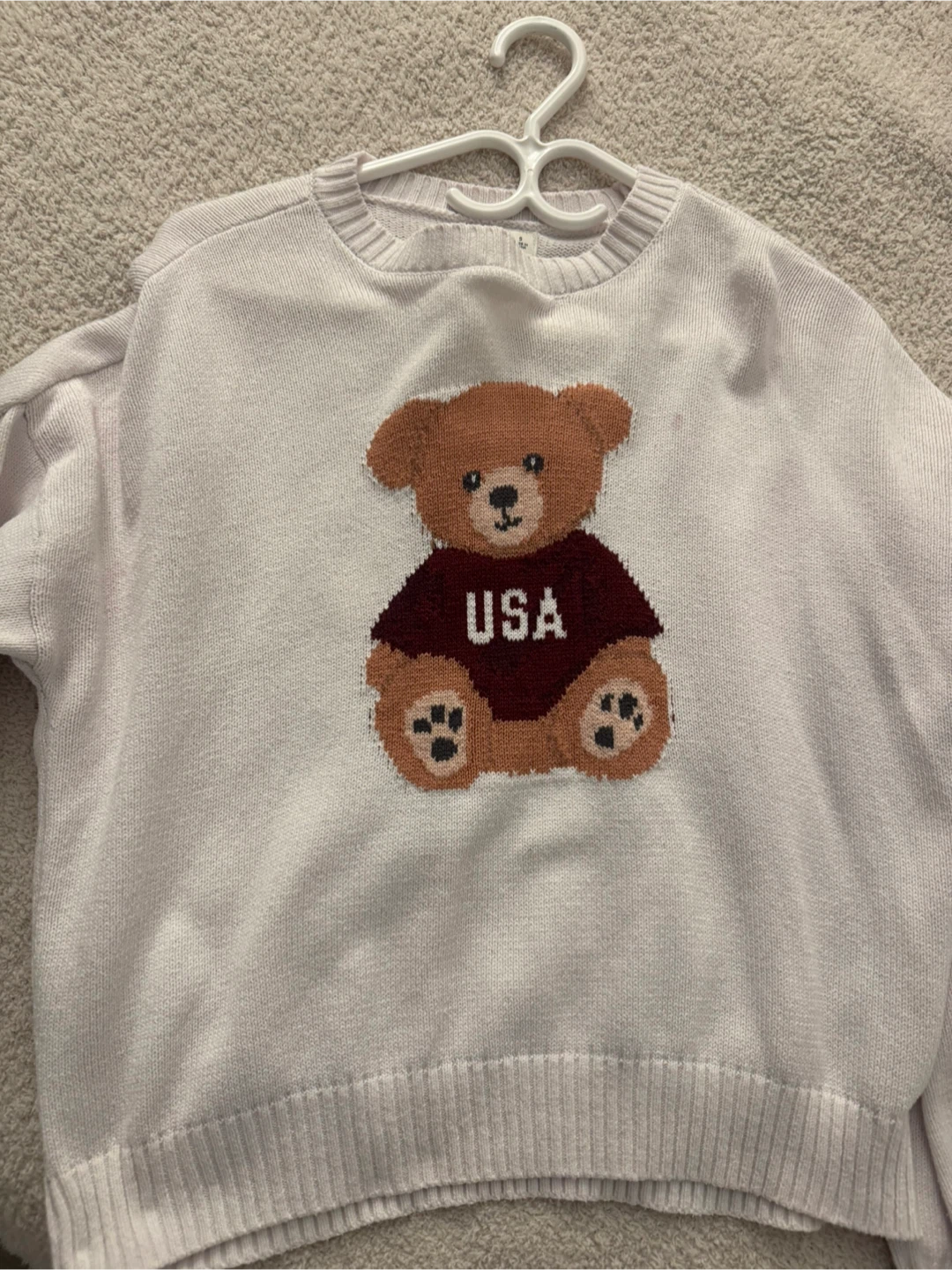Hollister Women's Bear 'USA' Crewneck Sweater - Size S