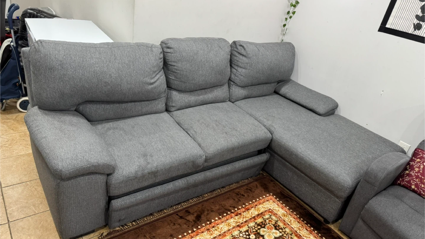 Grey Sectional Sofa with Storage