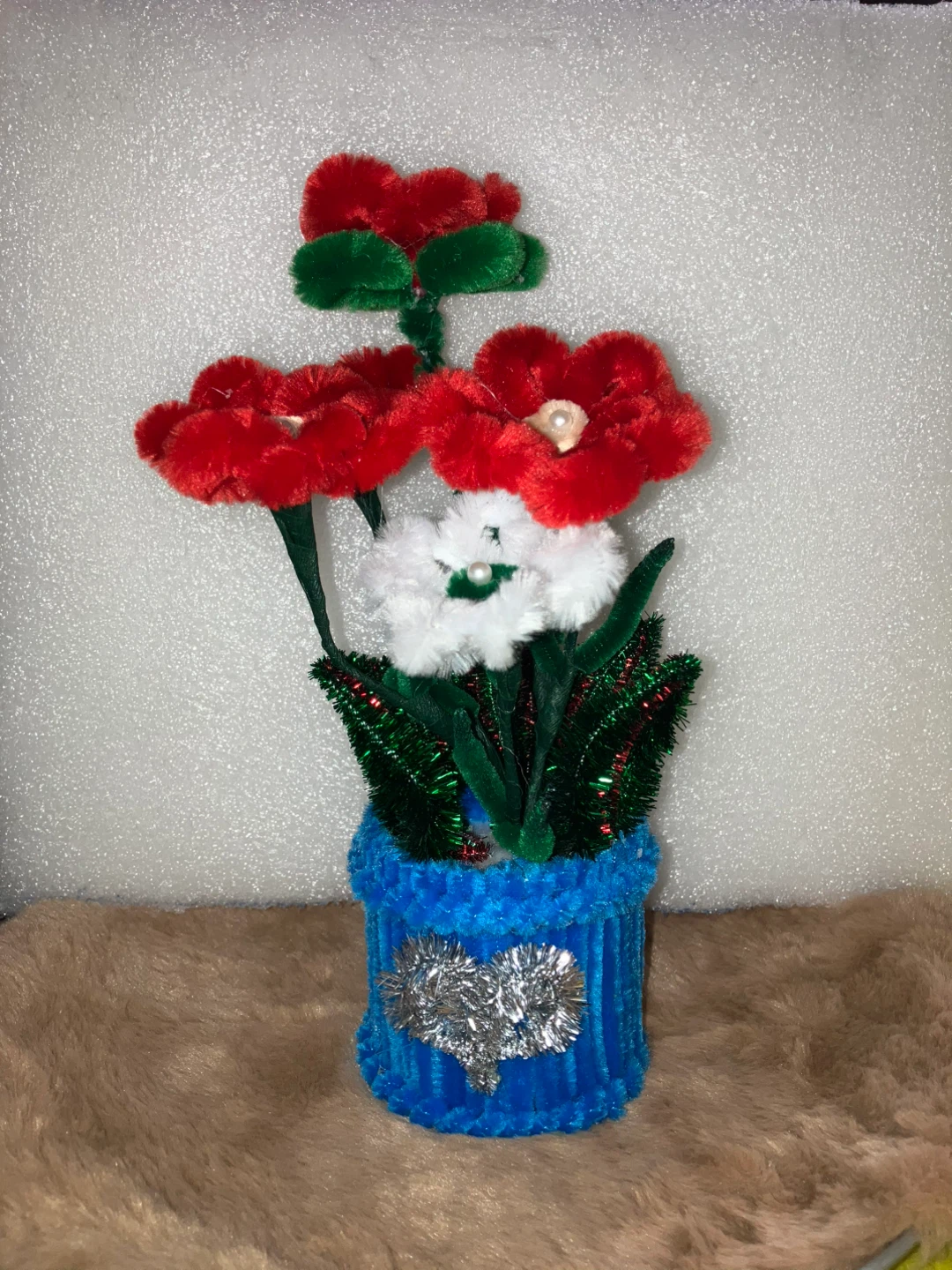 Handmade Pipe Cleaner Flowers in Pot