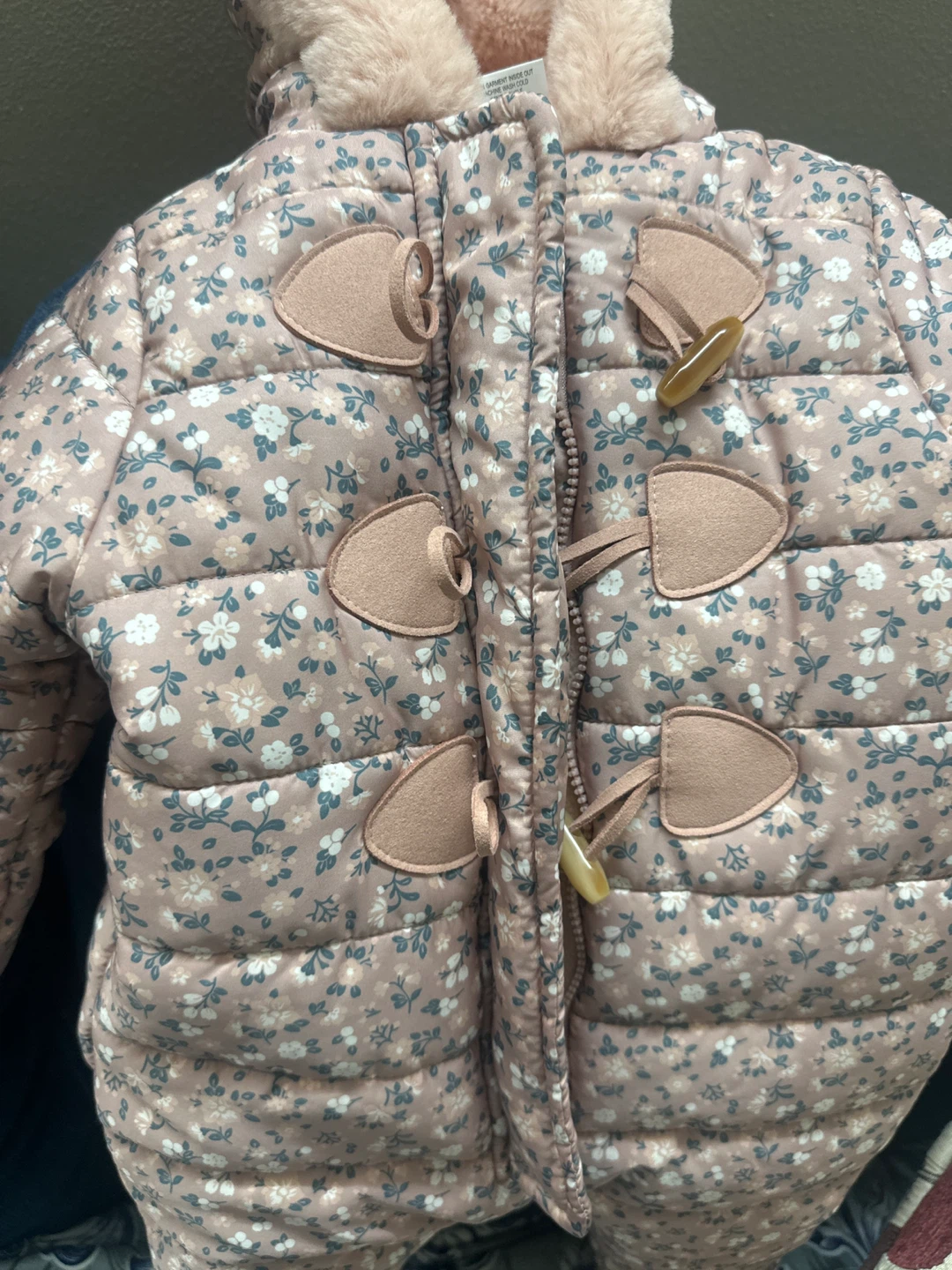 Baby Girl Floral Puffer Snowsuit 3/6M - photo 2