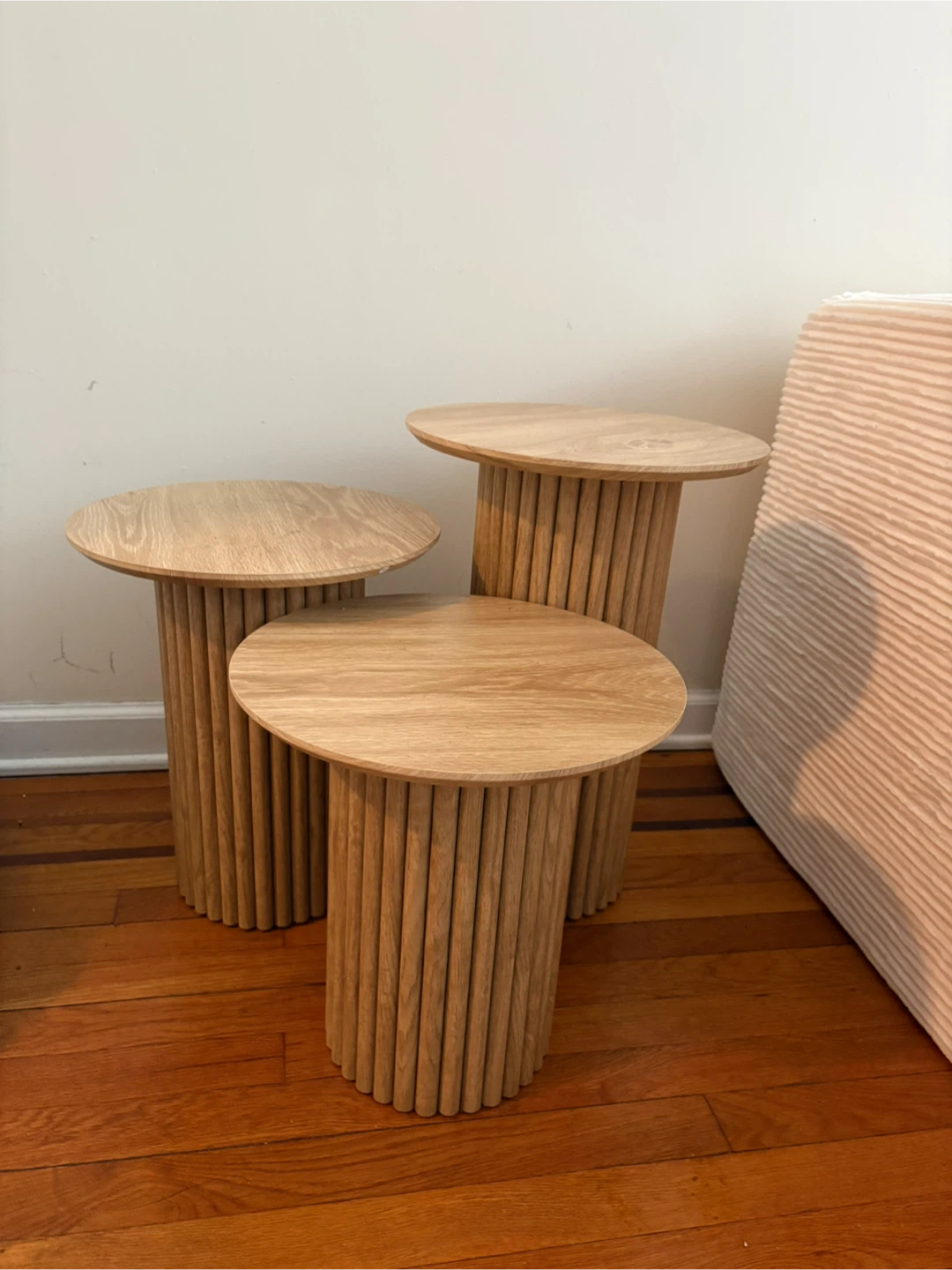 Set of 3 Round Wooden Side Tables