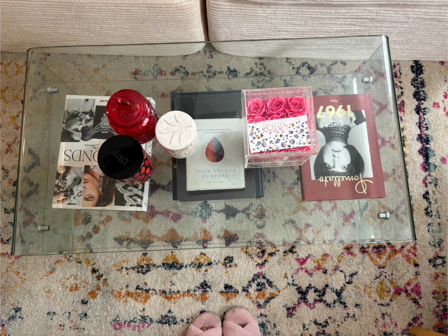 Clear Glass Coffee Table with Shelf