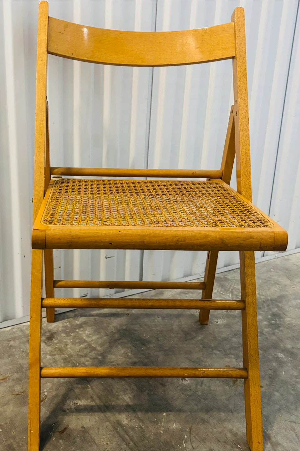 Wooden Folding Chair with Cane Seat - photo 4