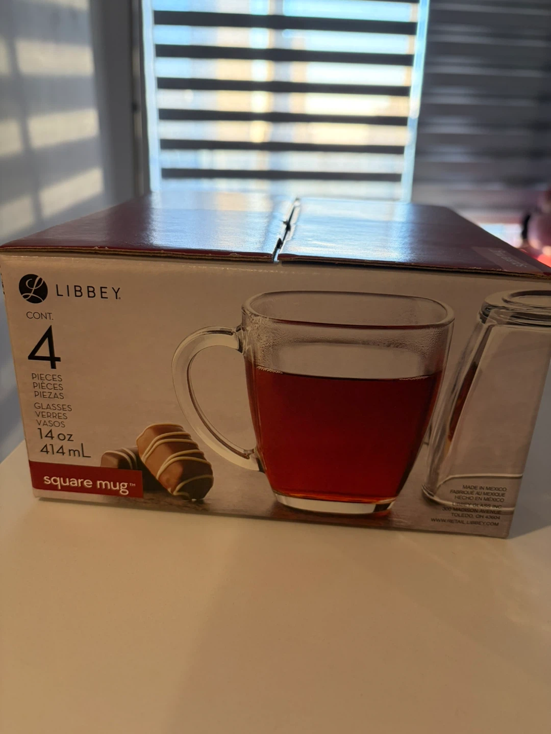 Libbey Square Glass Mugs (Set of 4)- New - photo 2