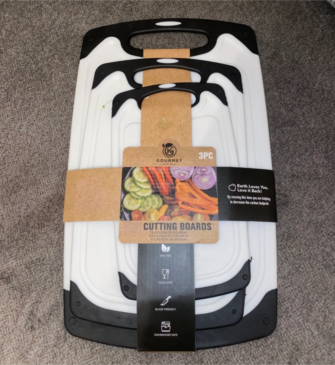 Gourmet 3-Piece Cutting Board Set