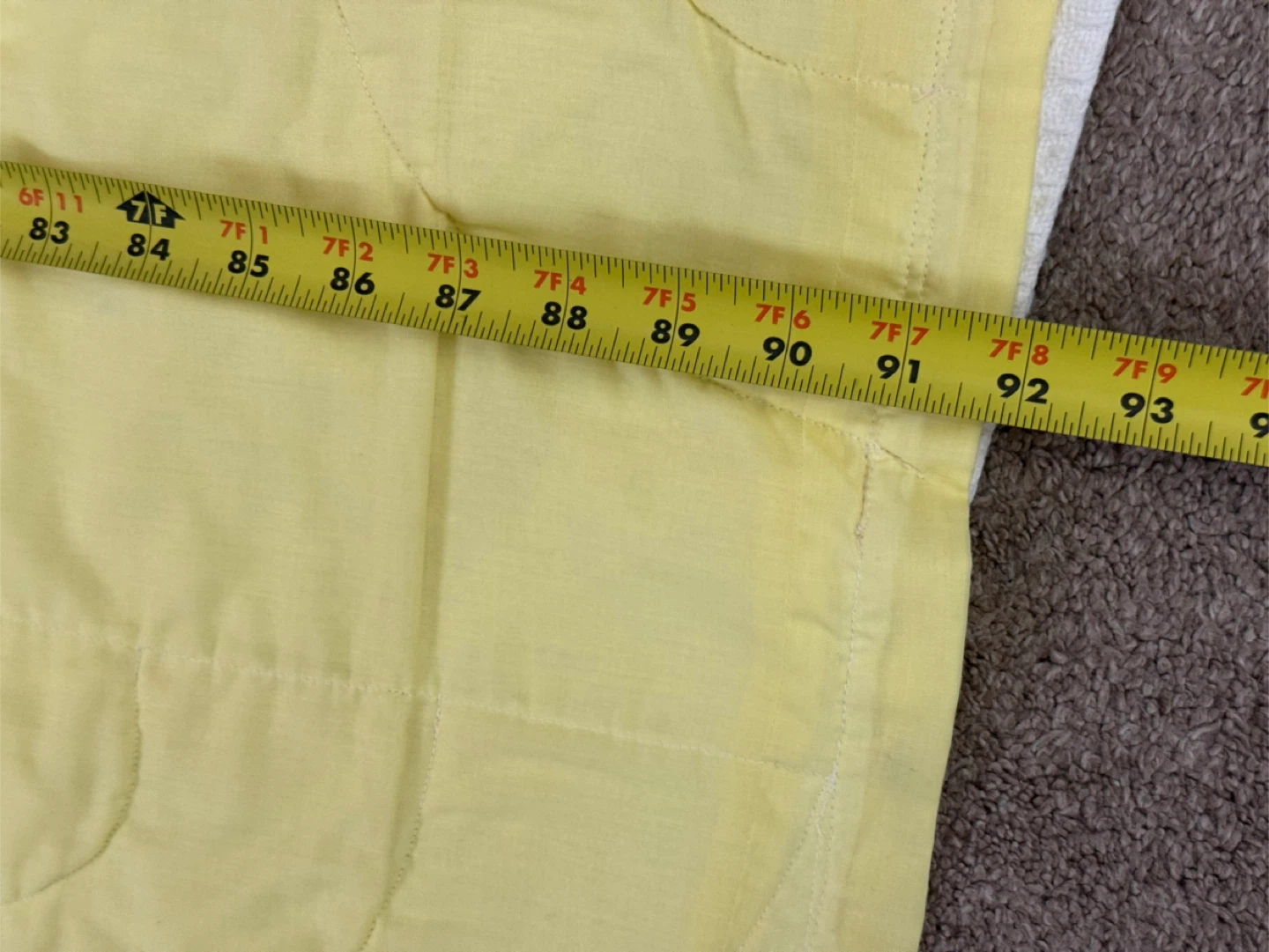 Handmade Fan Quilt - Yellow & White 92“ 66” in - photo 3
