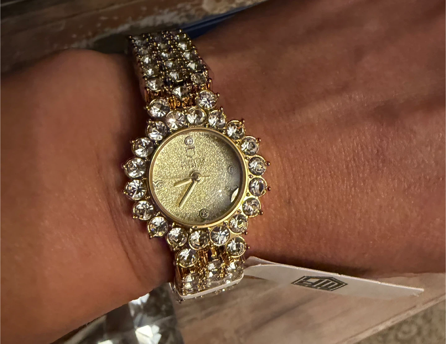 Montres Prestige Women's Gold Tone Crystal Watch - photo 4