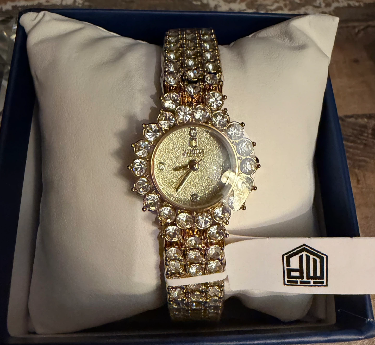 Montres Prestige Women's Gold Tone Crystal Watch - photo 3
