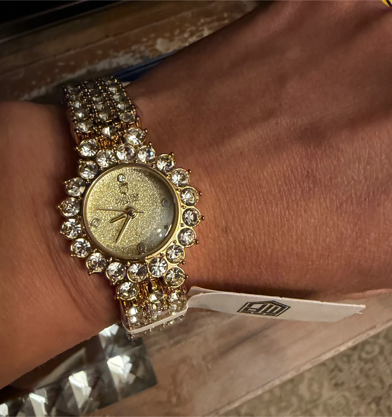 Montres Prestige Women's Gold Tone Crystal Watch - photo 5