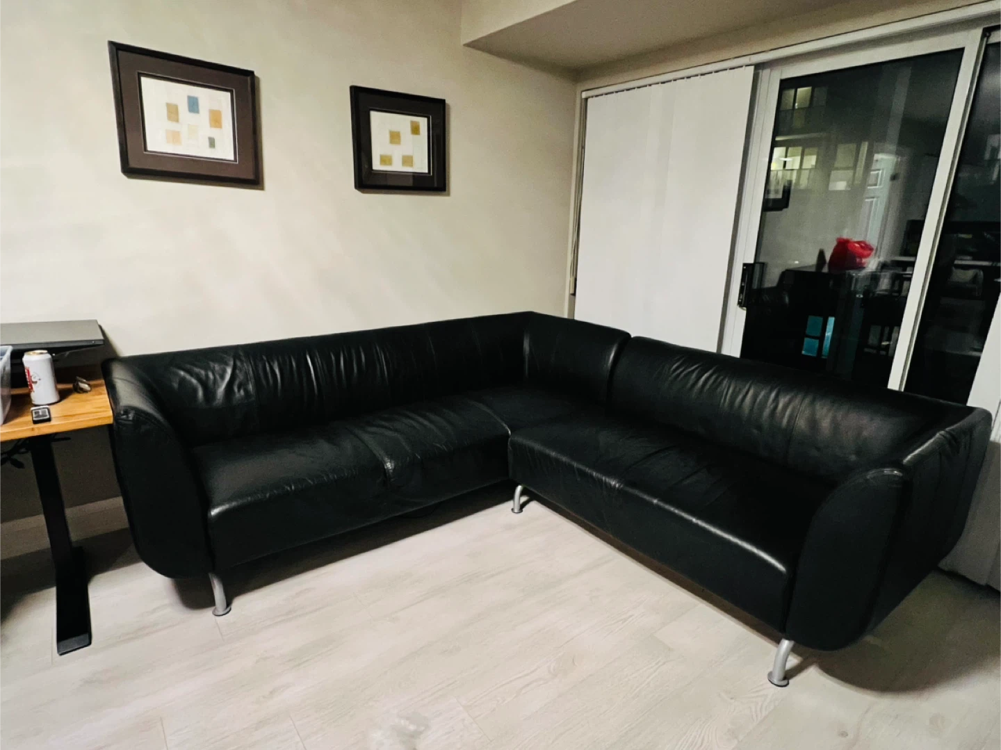 Black Leather Sectional Couch