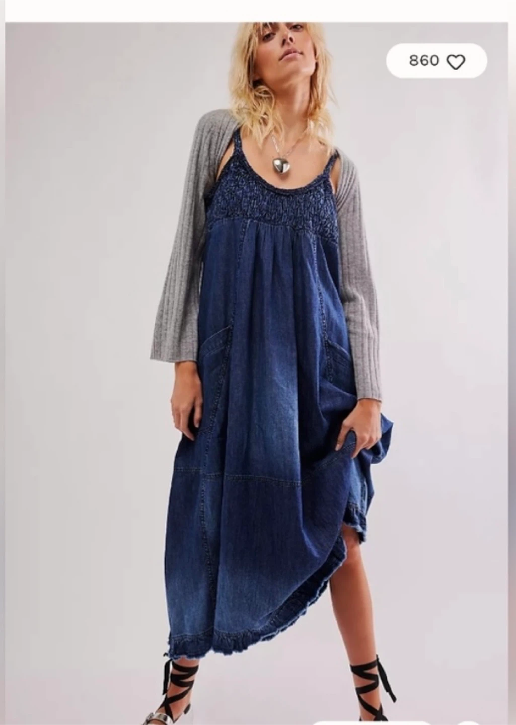Free People Denim Maxi Dress