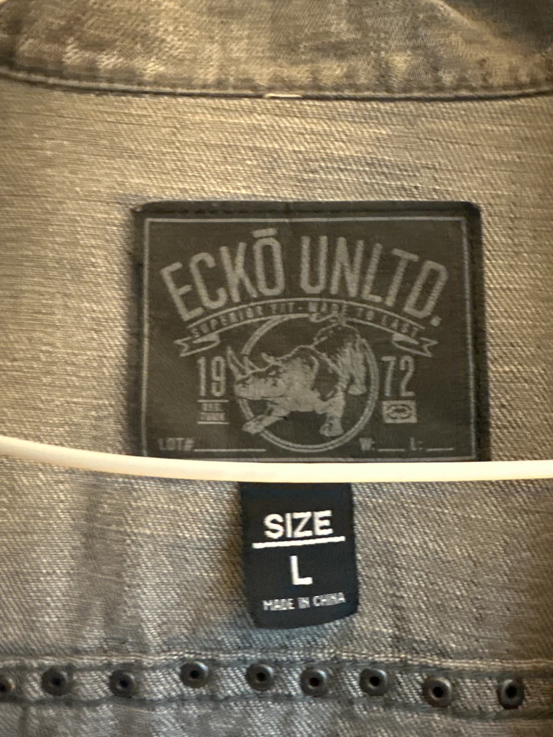 Ecko Unlimited Studded Denim Vest Size L - photo 2