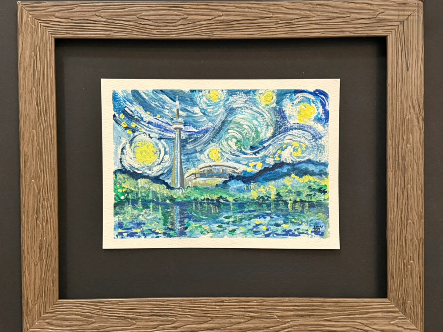 Original Painting - Toronto Skyline Starry Night Style - photo 2