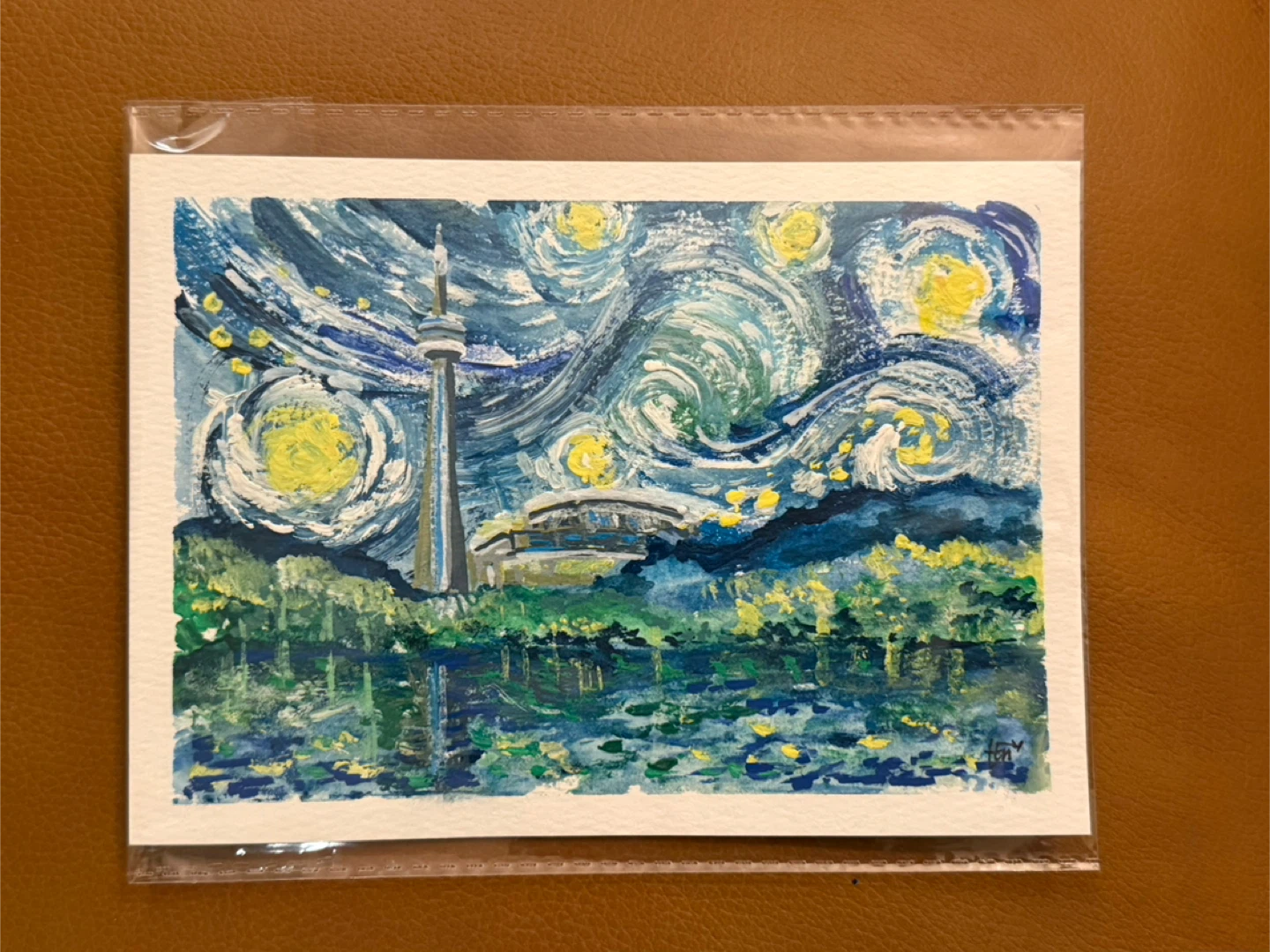 Original Painting - Toronto Skyline Starry Night Style - photo 3
